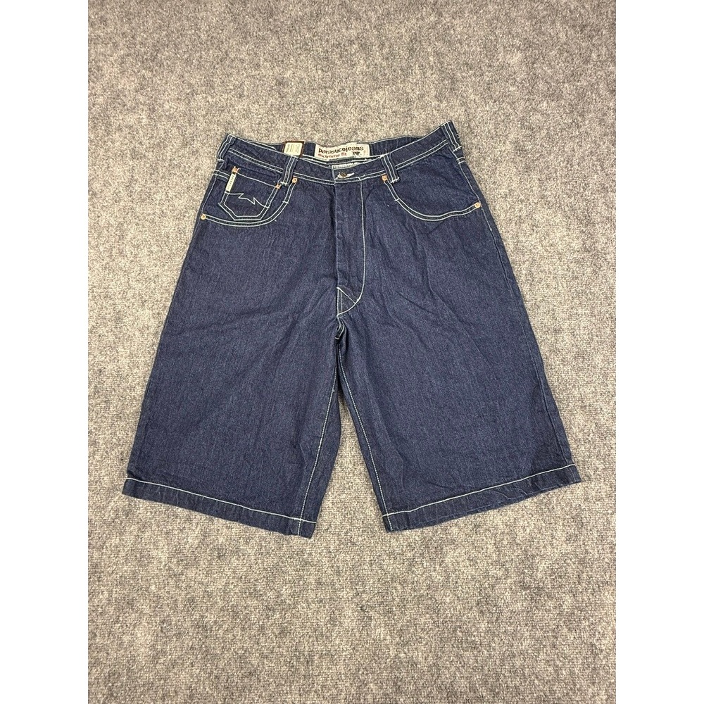 Parasuco Jeans Extreme Fit Dark Wash Denim Shorts Contrast Stitch Size 36 9524HE